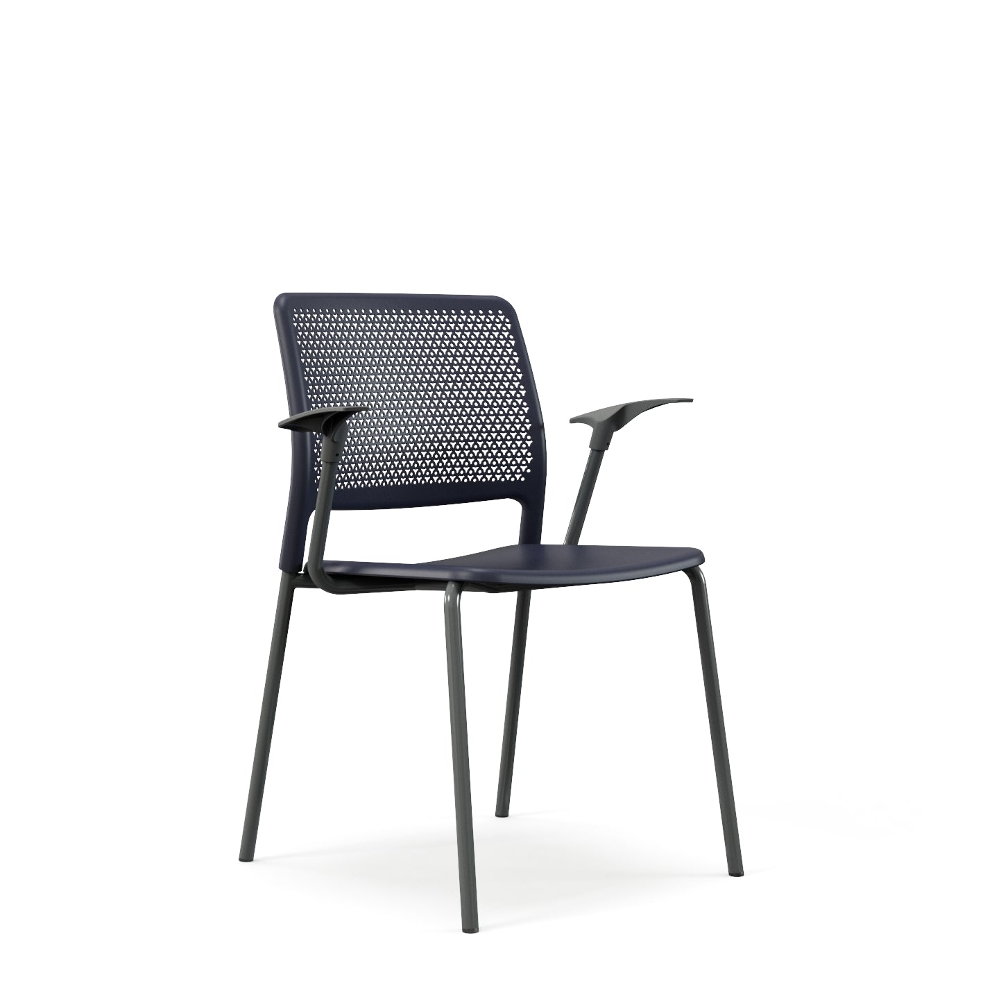 Grafton stacking chair - four legs on glides with arms