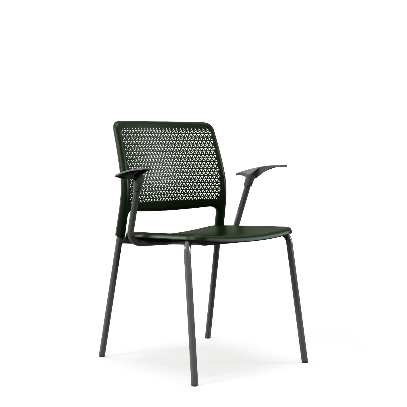 Grafton stacking chair - four legs on glides with arms