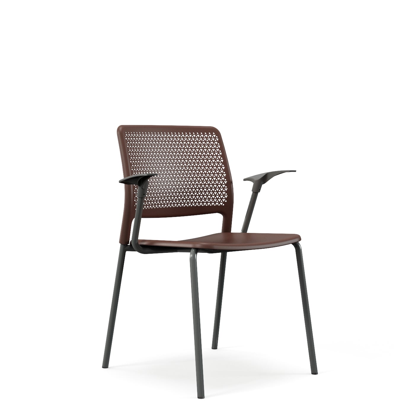 Grafton stacking chair - four legs on glides with arms