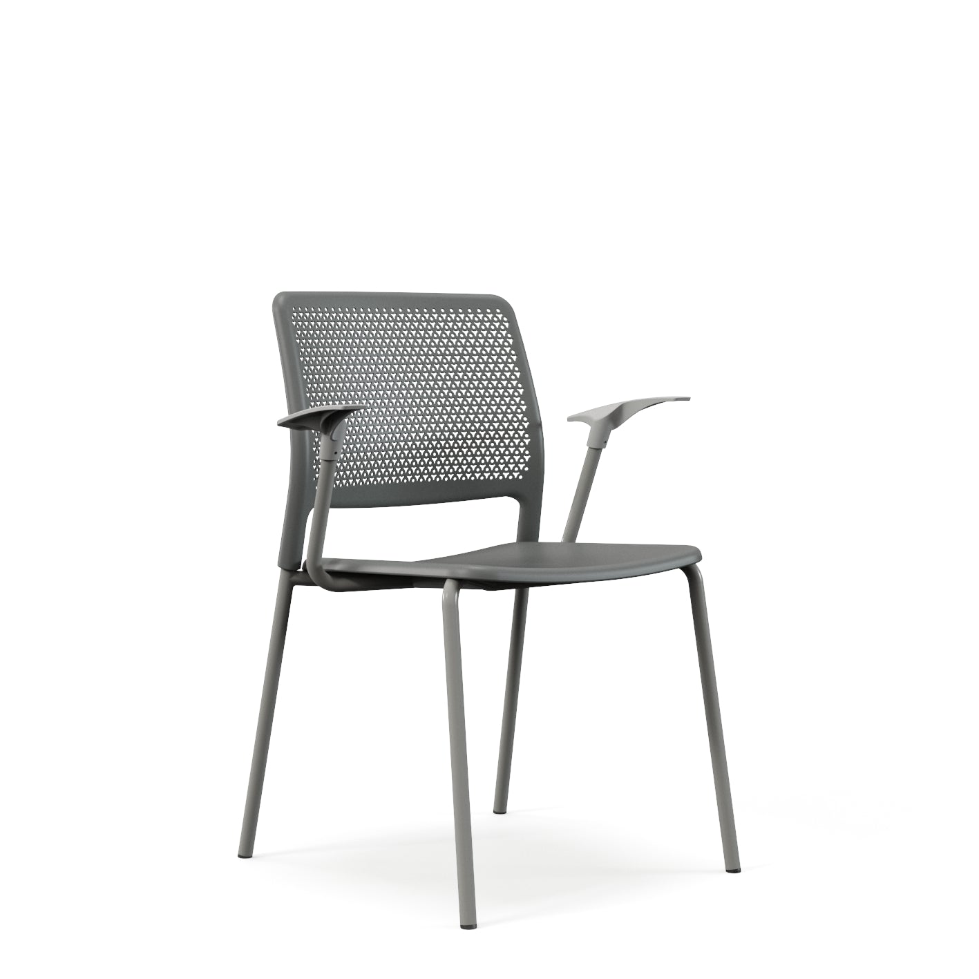 Grafton stacking chair - four legs on glides with arms