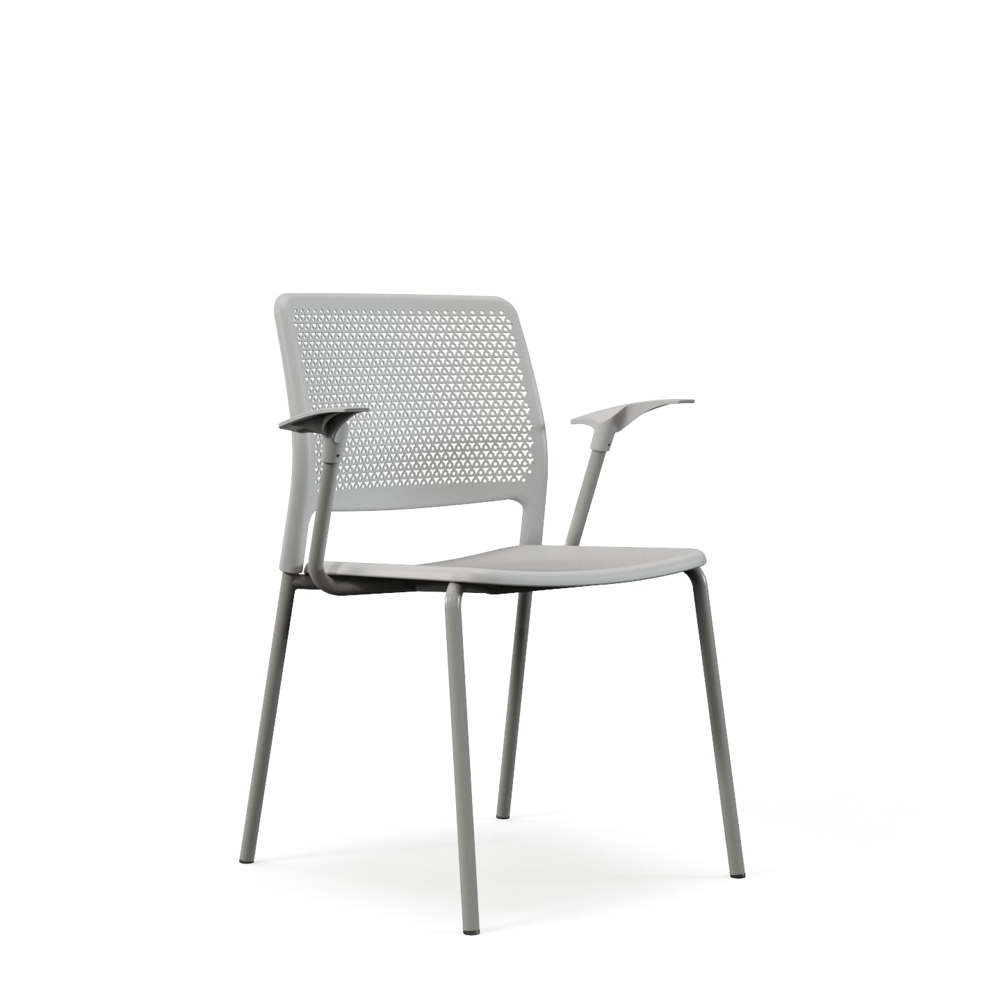 Grafton stacking chair - four legs on glides with arms