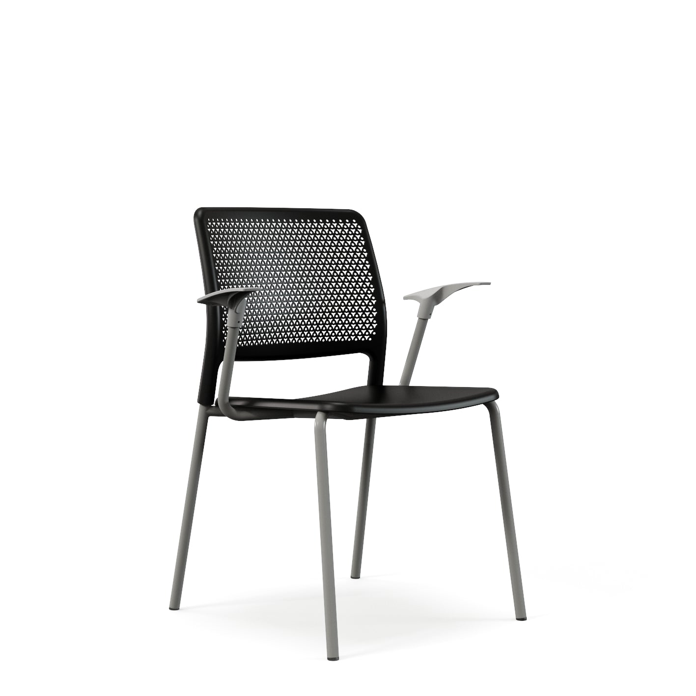 Grafton stacking chair - four legs on glides with arms