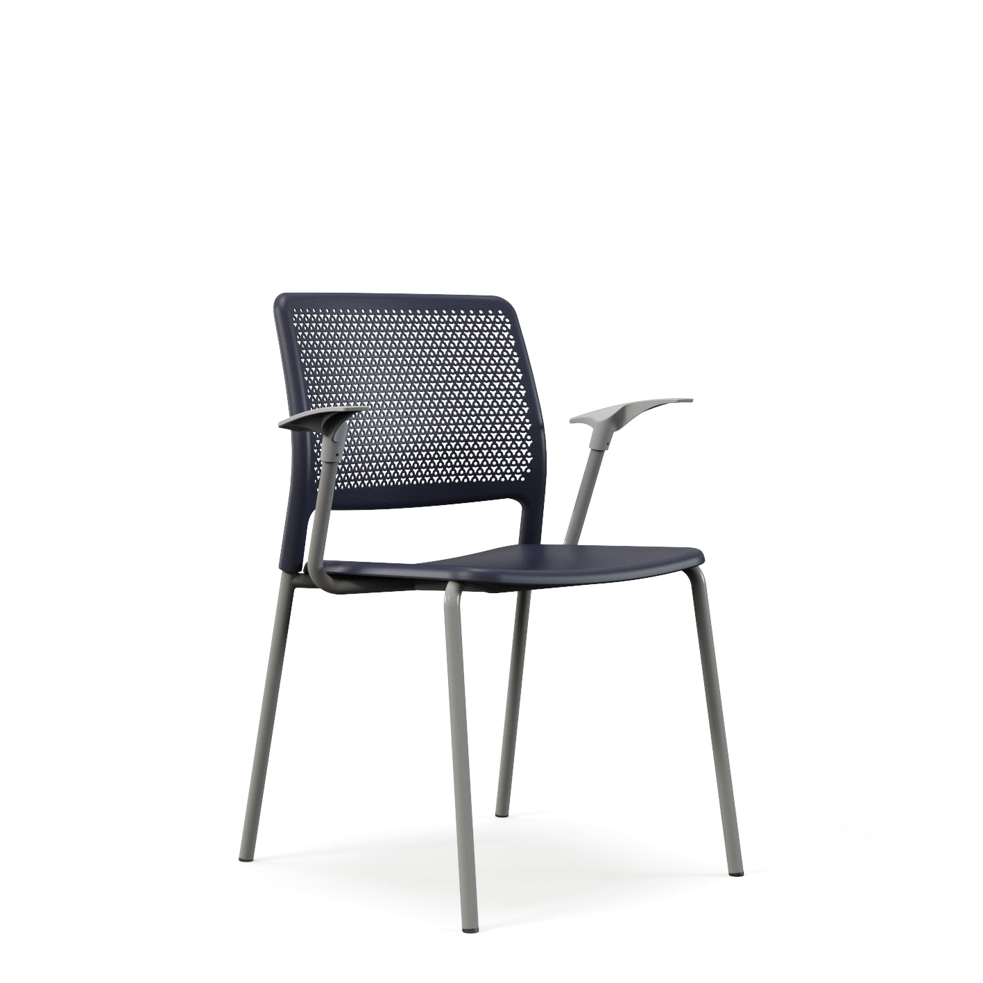 Grafton stacking chair - four legs on glides with arms