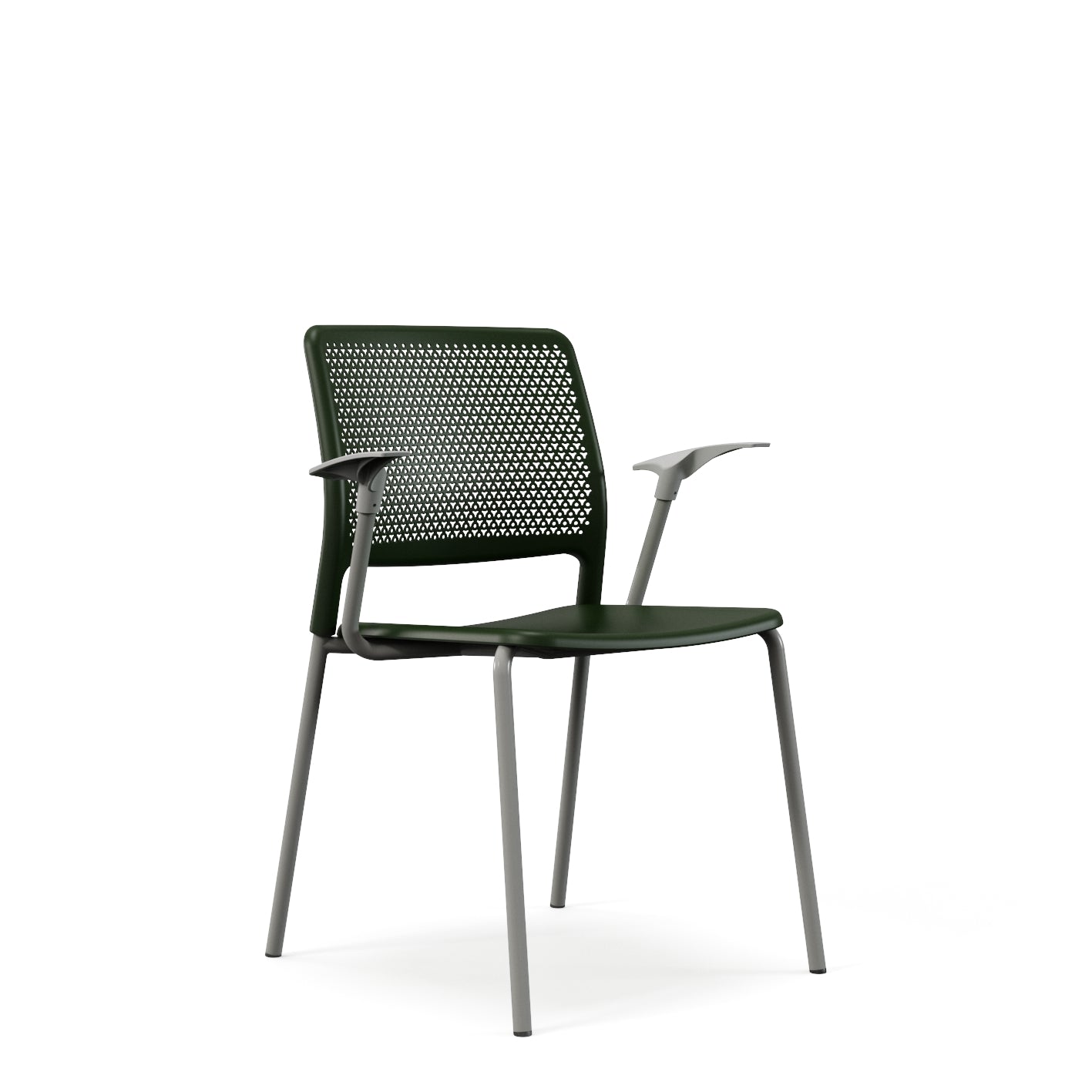 Grafton stacking chair - four legs on glides with arms