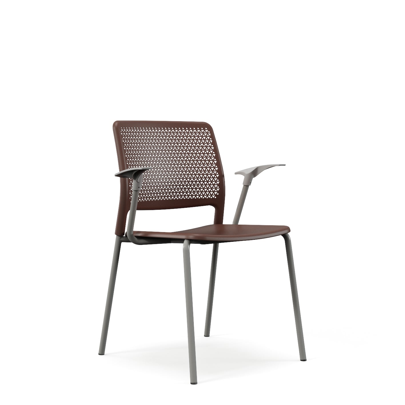 Grafton stacking chair - four legs on glides with arms