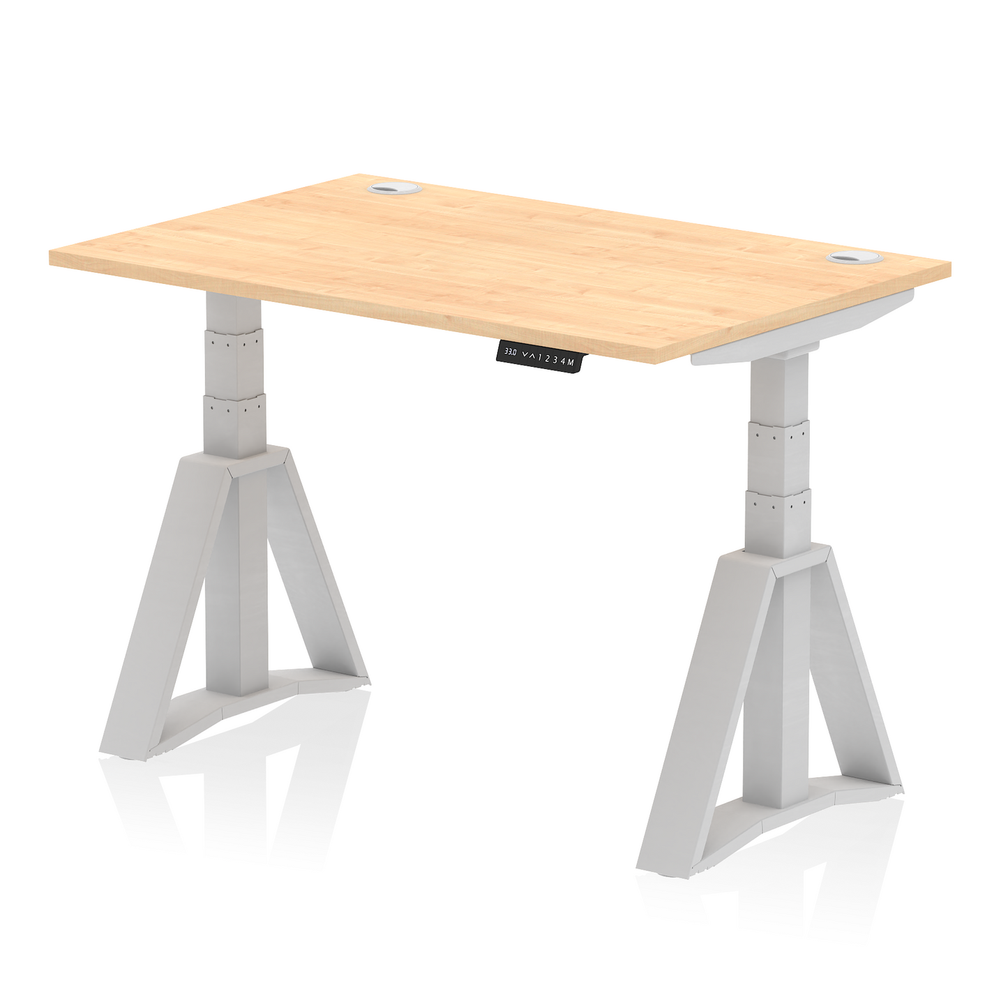 Air Height Adjustable Desk With Cable Ports With Piste Foot