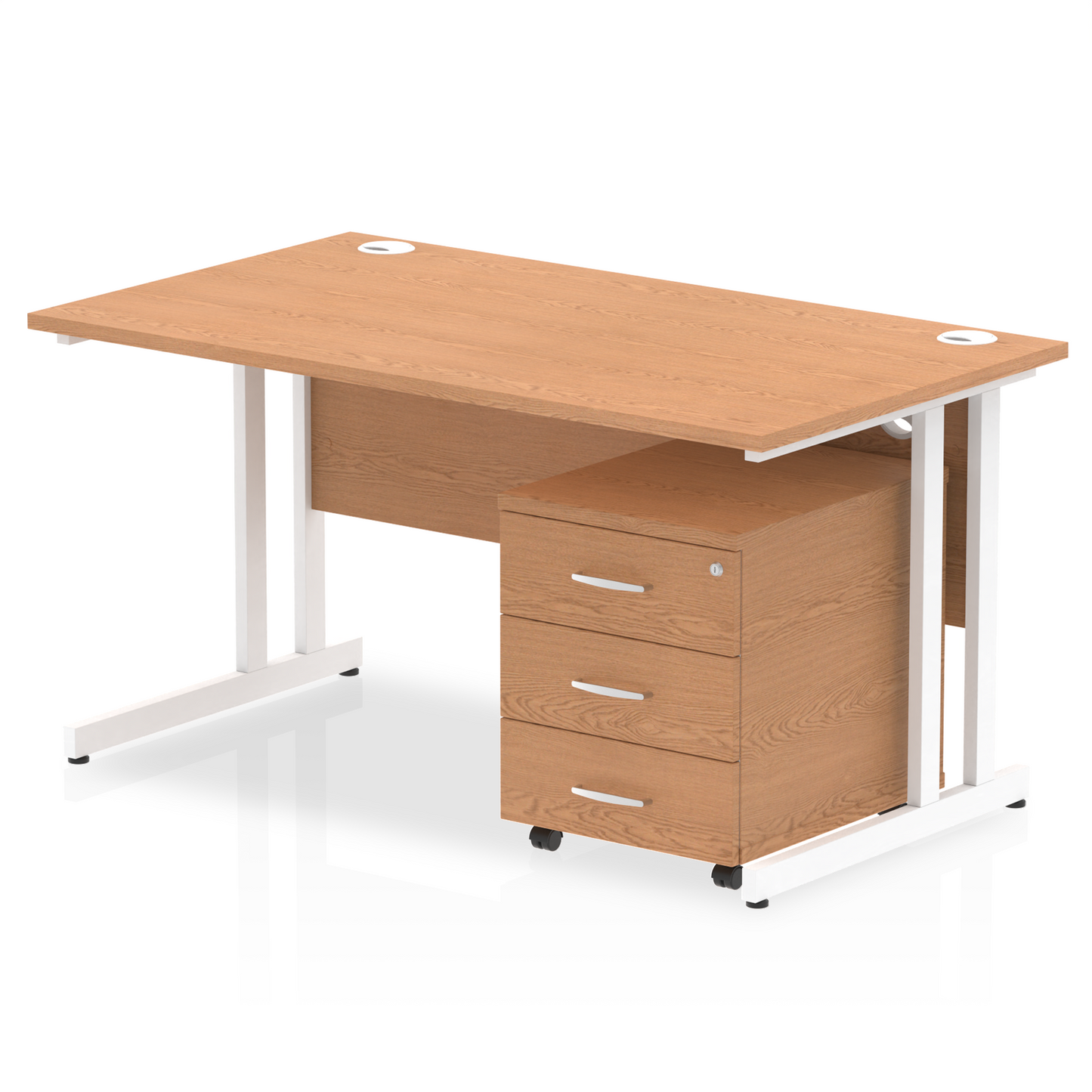 Impulse 1400mm Cantilever Straight Desk With Mobile Pedestal