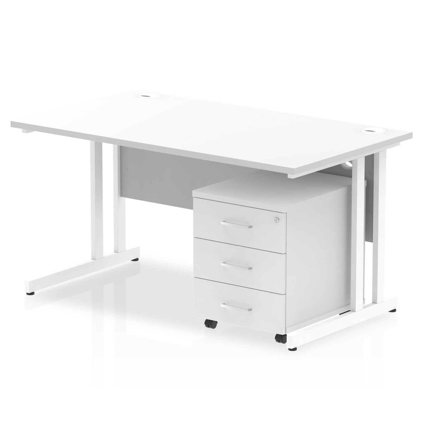 Impulse 1400mm Cantilever Straight Desk With Mobile Pedestal