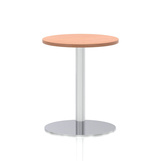 Italia Round Poseur Table Silver Leg