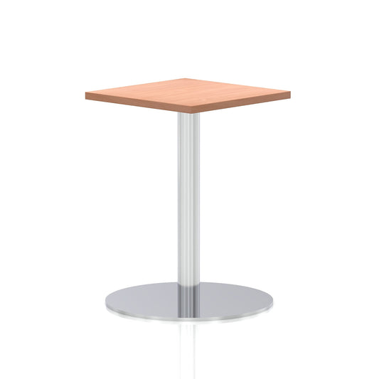 Italia Square Poseur Table Silver Leg