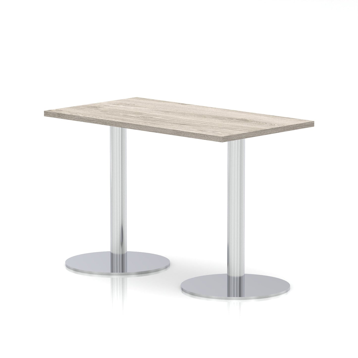 Italia Slimline Rectangular Poseur Table Silver Leg