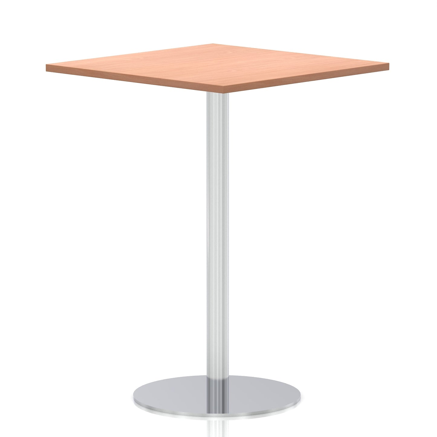 Italia Square Poseur Table Silver Leg