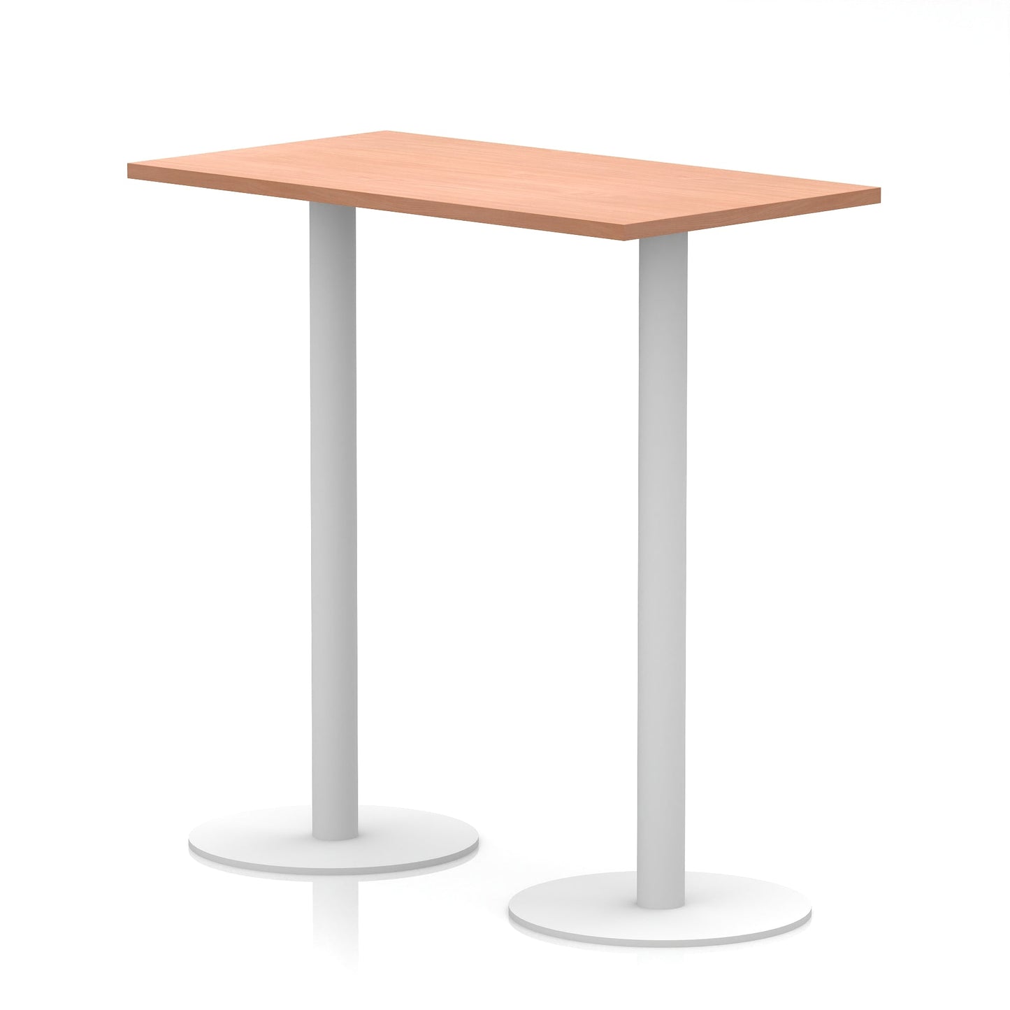 Italia Slimline Rectangular Poseur Table White Leg