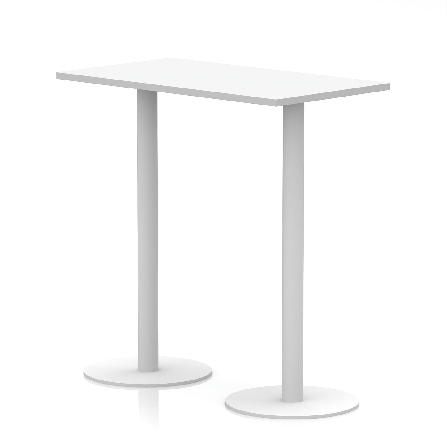 Italia Slimline Rectangular Poseur Table White Leg