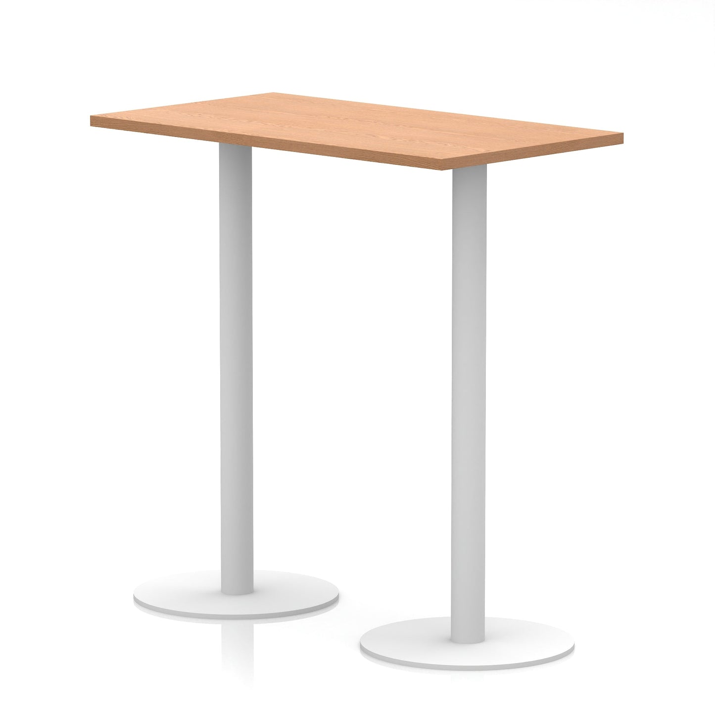 Italia Slimline Rectangular Poseur Table White Leg