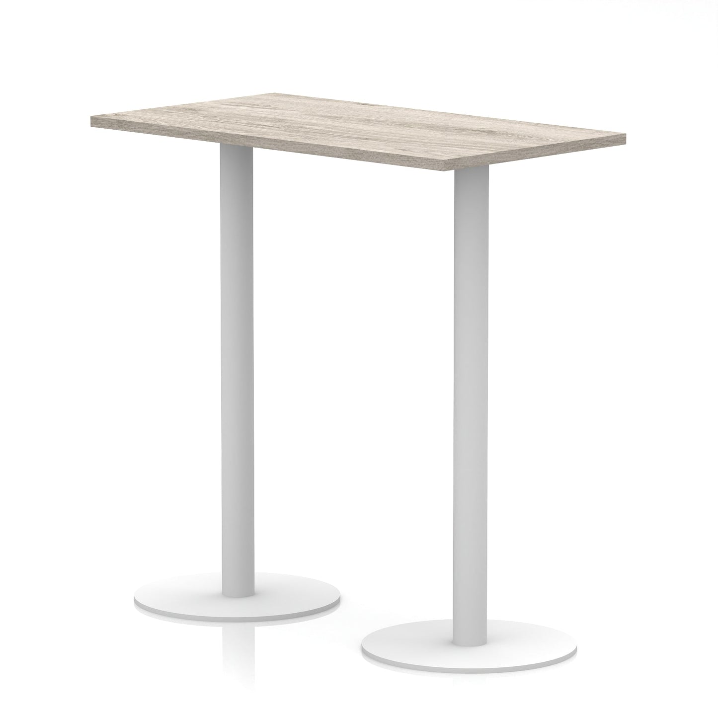 Italia Slimline Rectangular Poseur Table White Leg