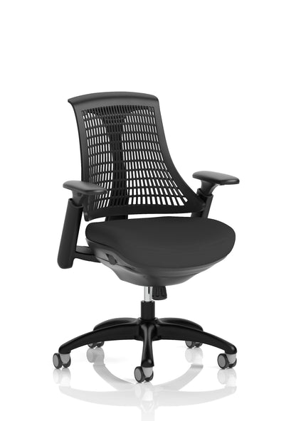 Flex Medium Back Black Frame Task Operator Office Chair with Arms