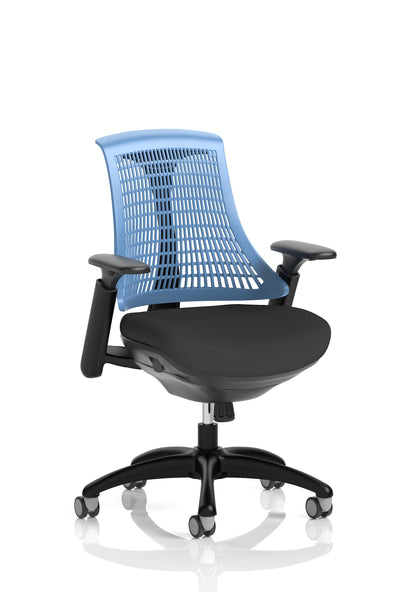 Flex Medium Back Black Frame Task Operator Office Chair with Arms