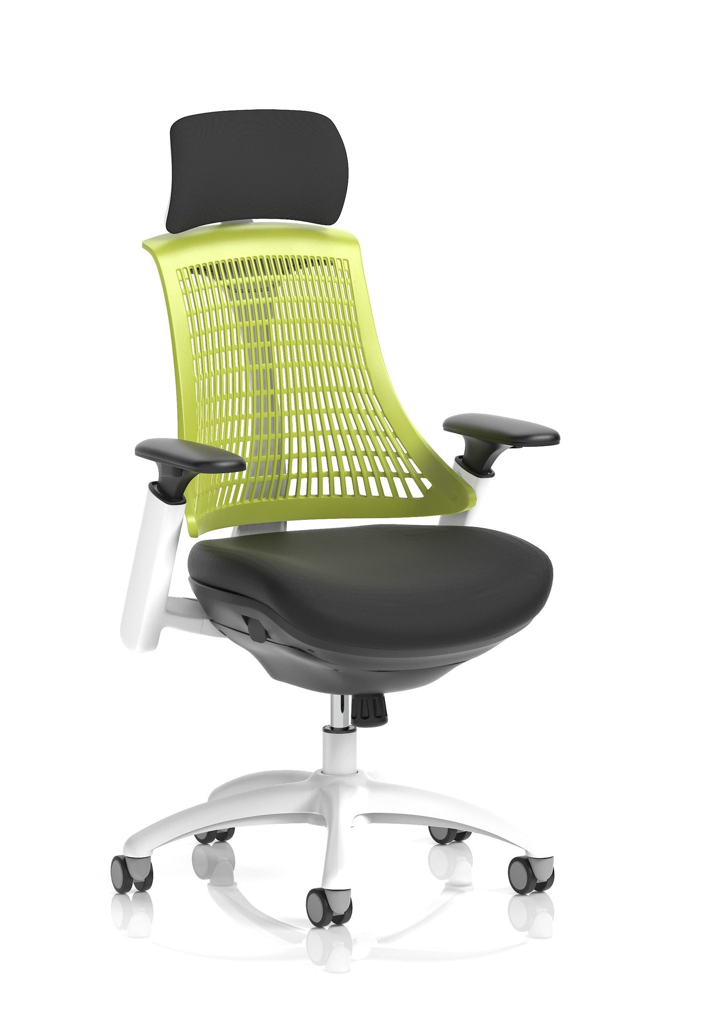 Flex Medium Back White Frame Task Operator Office Chair with Arms