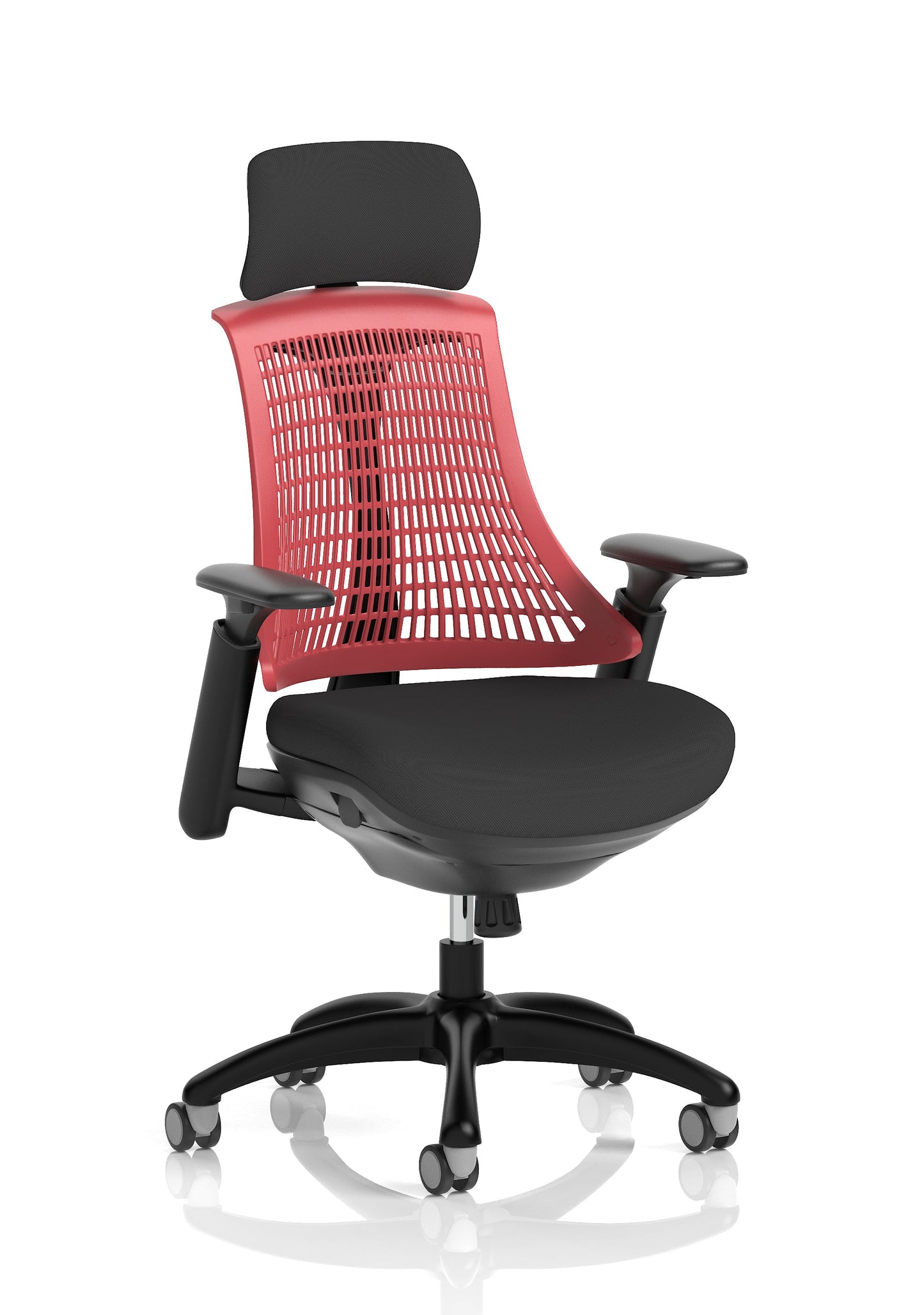 Flex Medium Back Black Frame Task Operator Office Chair with Arms