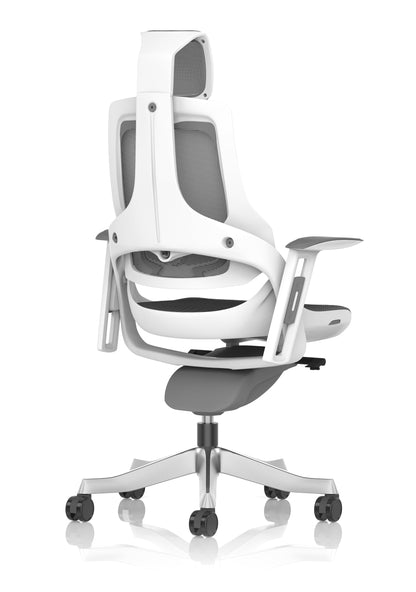Zure High Back White Shell Mesh Executive Office Chair with Arms