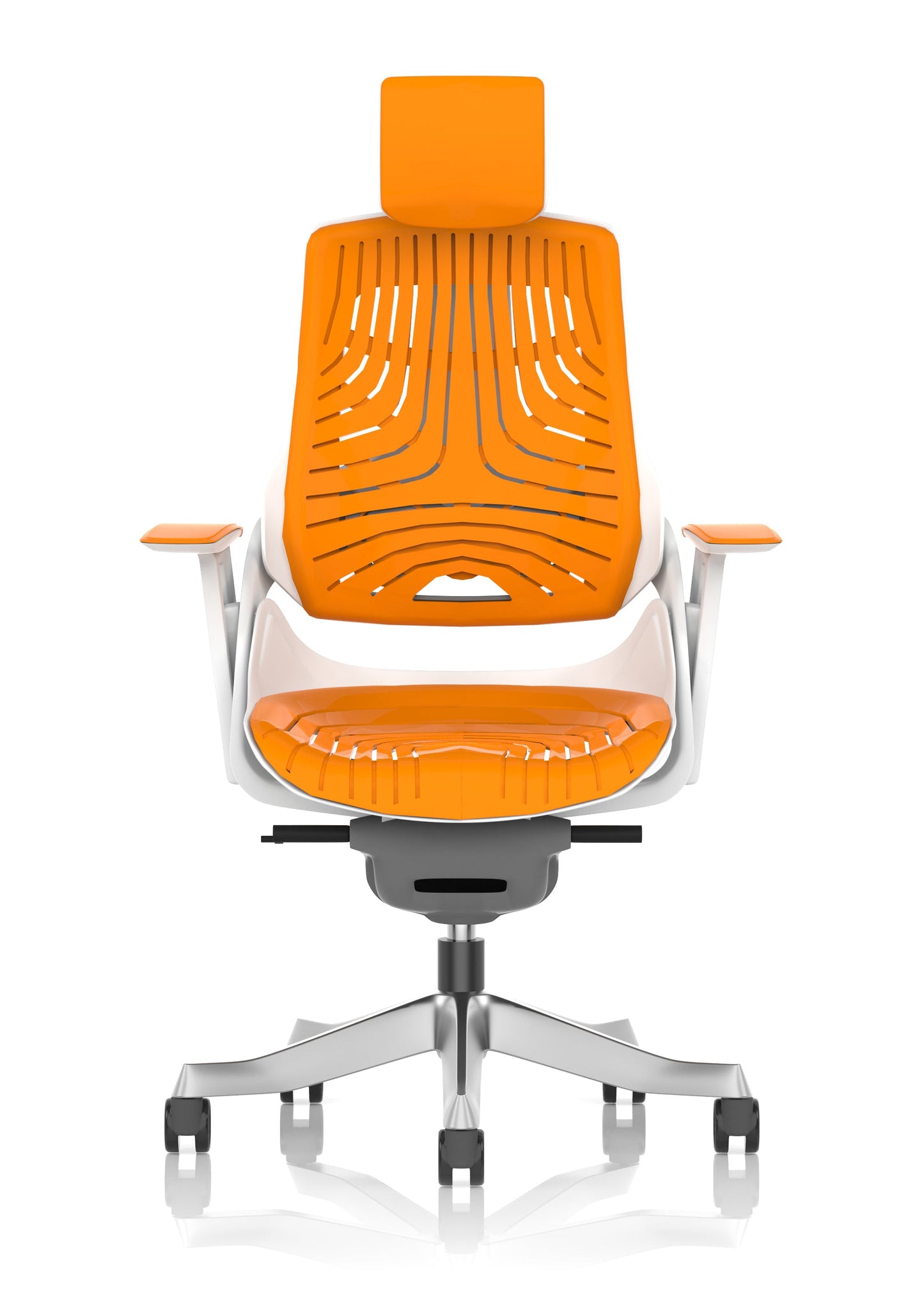 Zure High Back White Shell Elastomer Executive Office Chair with Arms