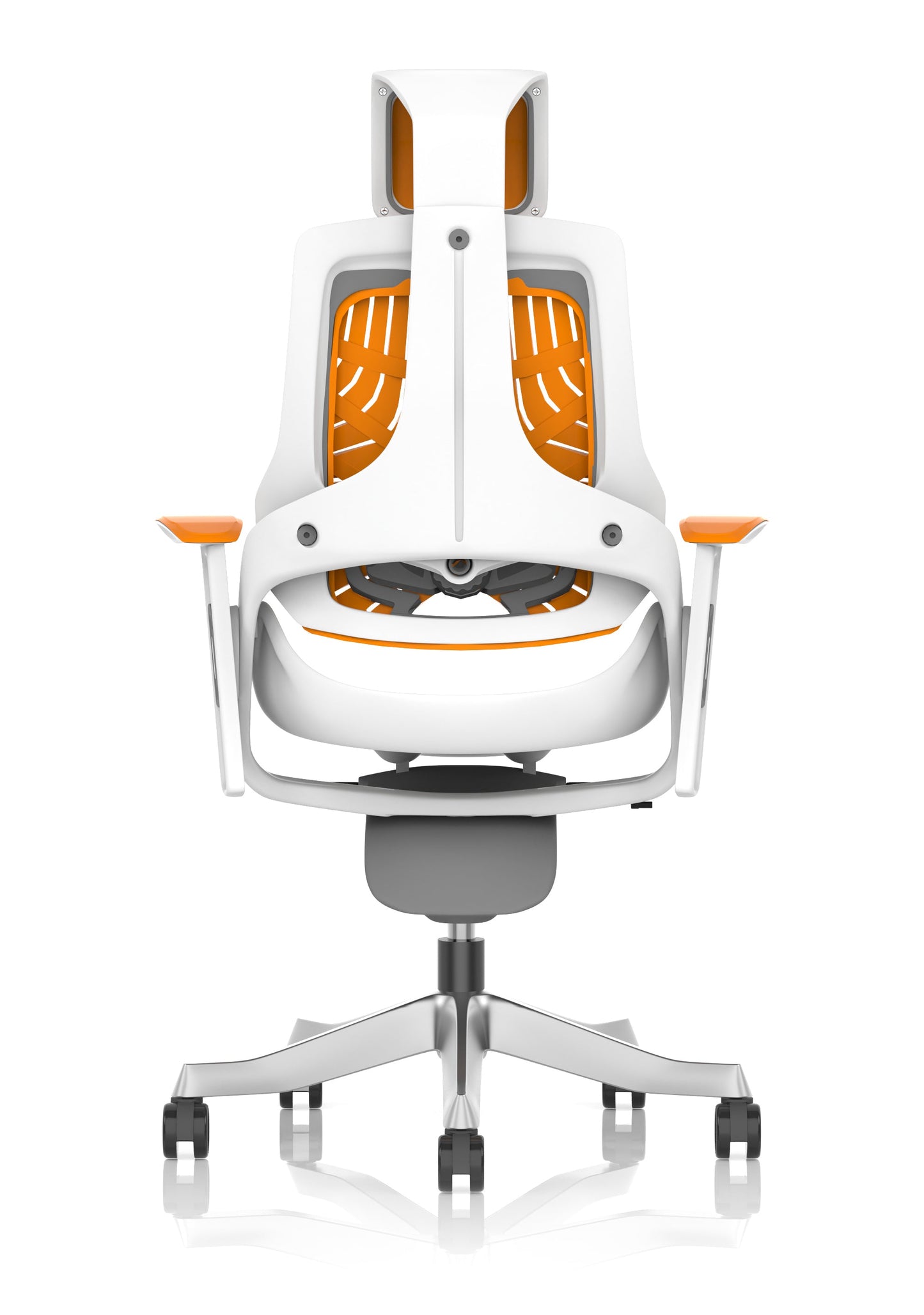 Zure High Back White Shell Elastomer Executive Office Chair with Arms