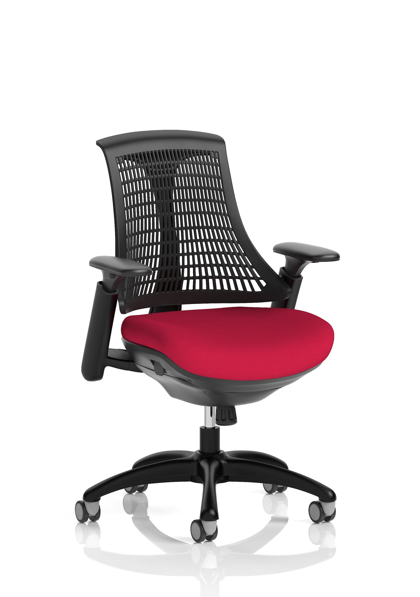 Flex Medium Back Black Frame Task Operator Office Chair with Arms