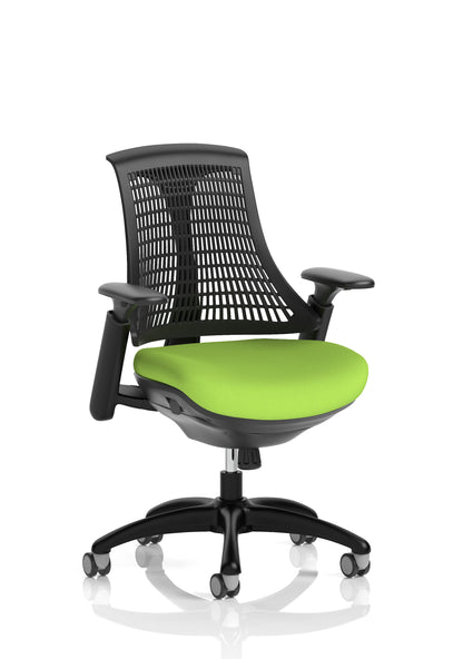 Flex Medium Back Black Frame Task Operator Office Chair with Arms