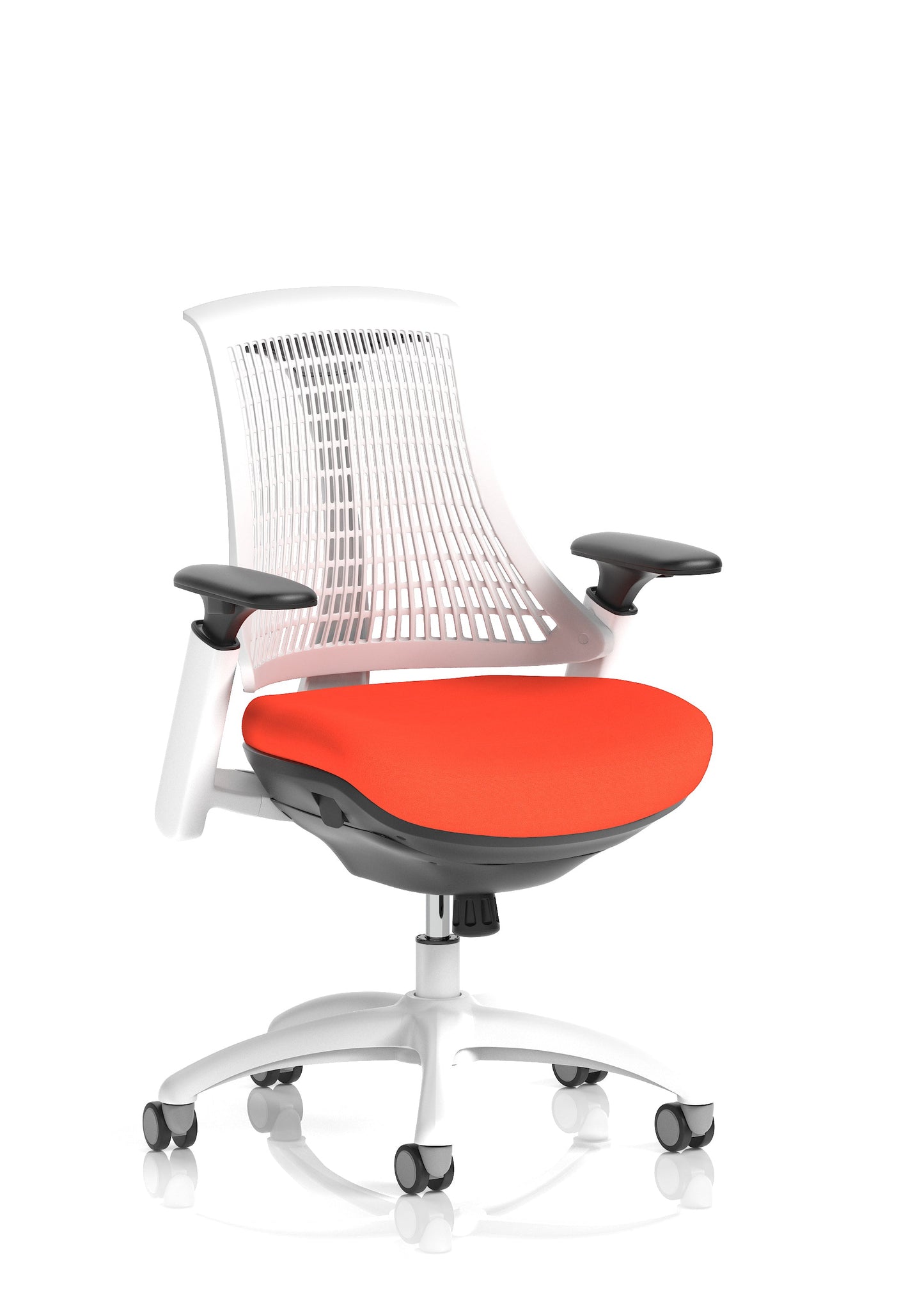 Flex Medium Back White Frame Task Operator Office Chair with Arms