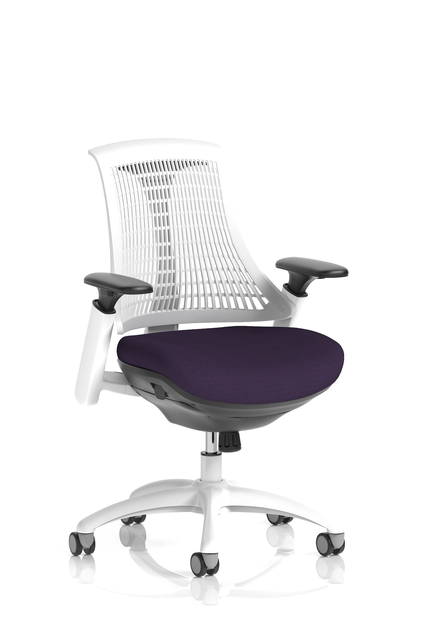 Flex Medium Back White Frame Task Operator Office Chair with Arms