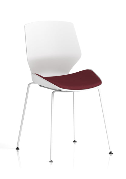 Florence White Frame Fabric Seat Visitor Chair