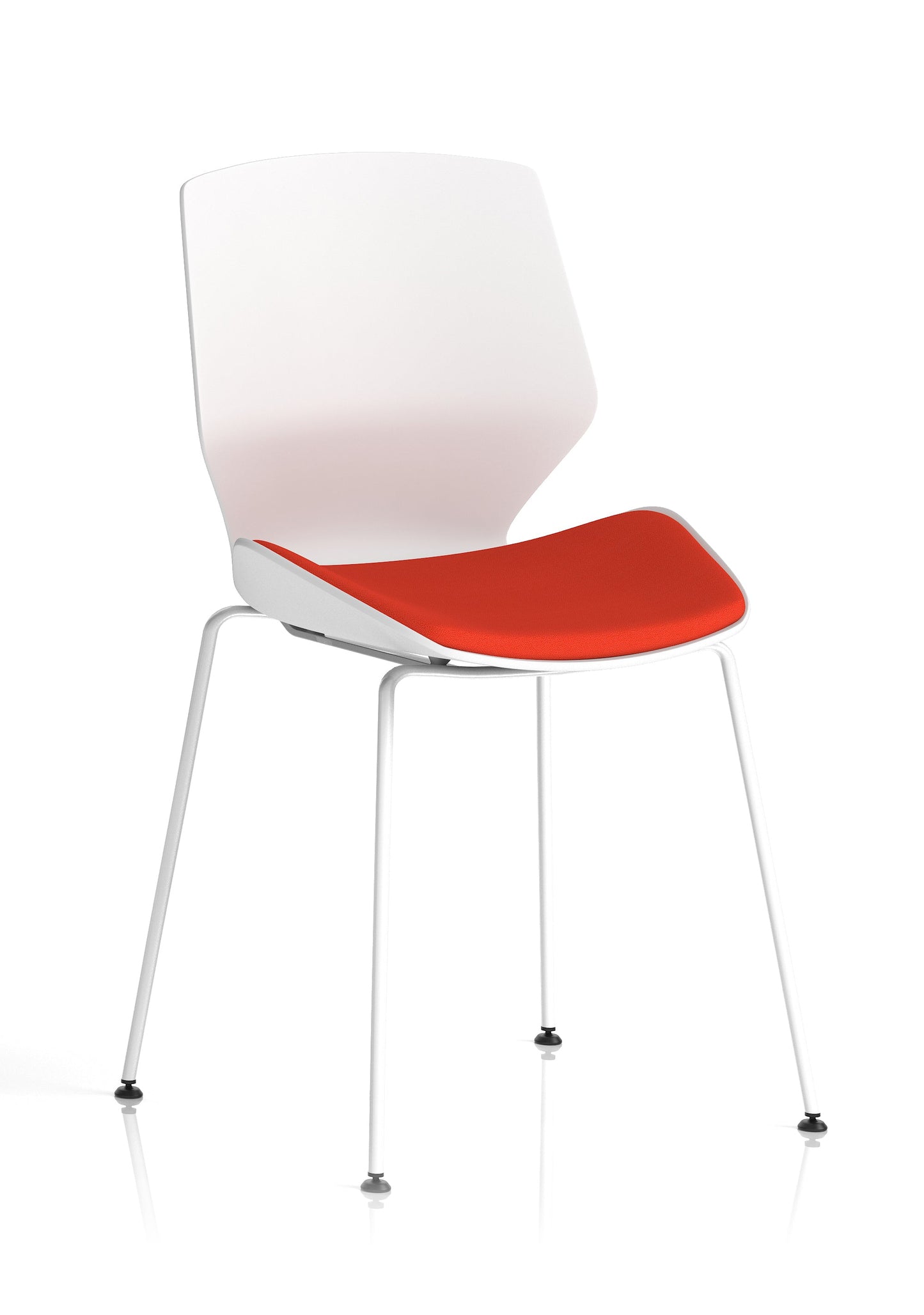 Florence White Frame Fabric Seat Visitor Chair