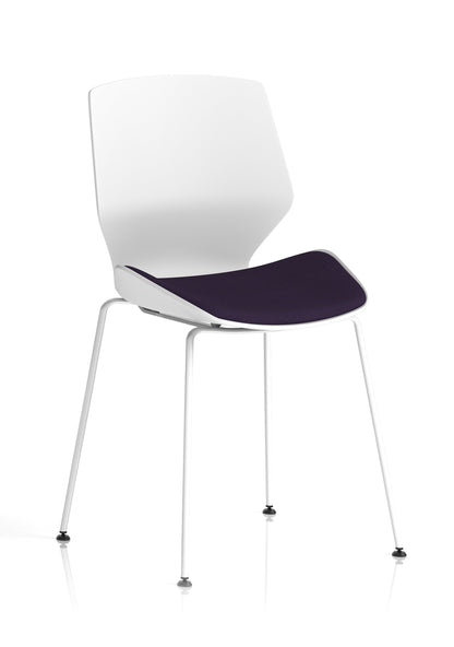 Florence White Frame Fabric Seat Visitor Chair