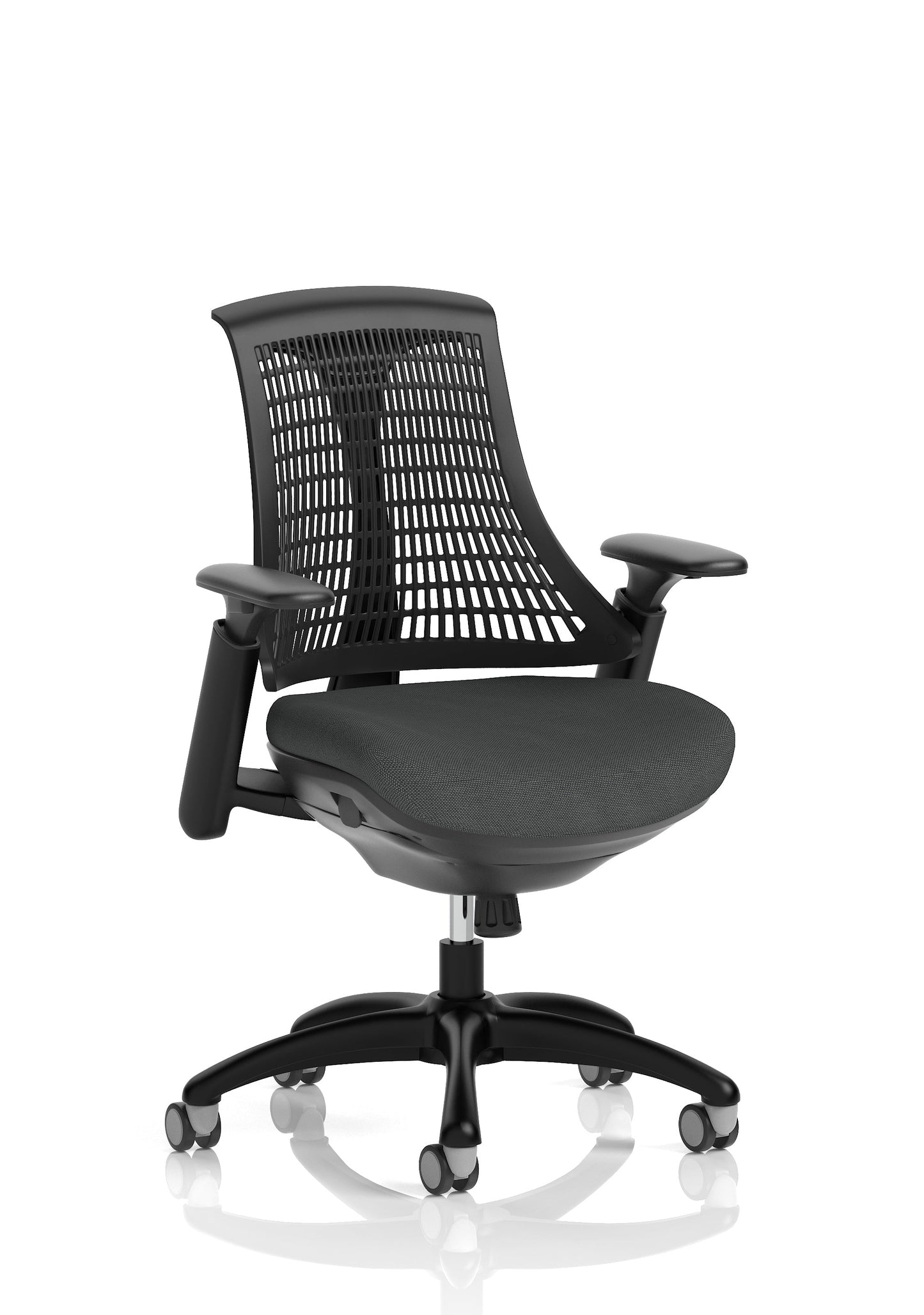 Flex Medium Back Black Frame Task Operator Office Chair with Arms