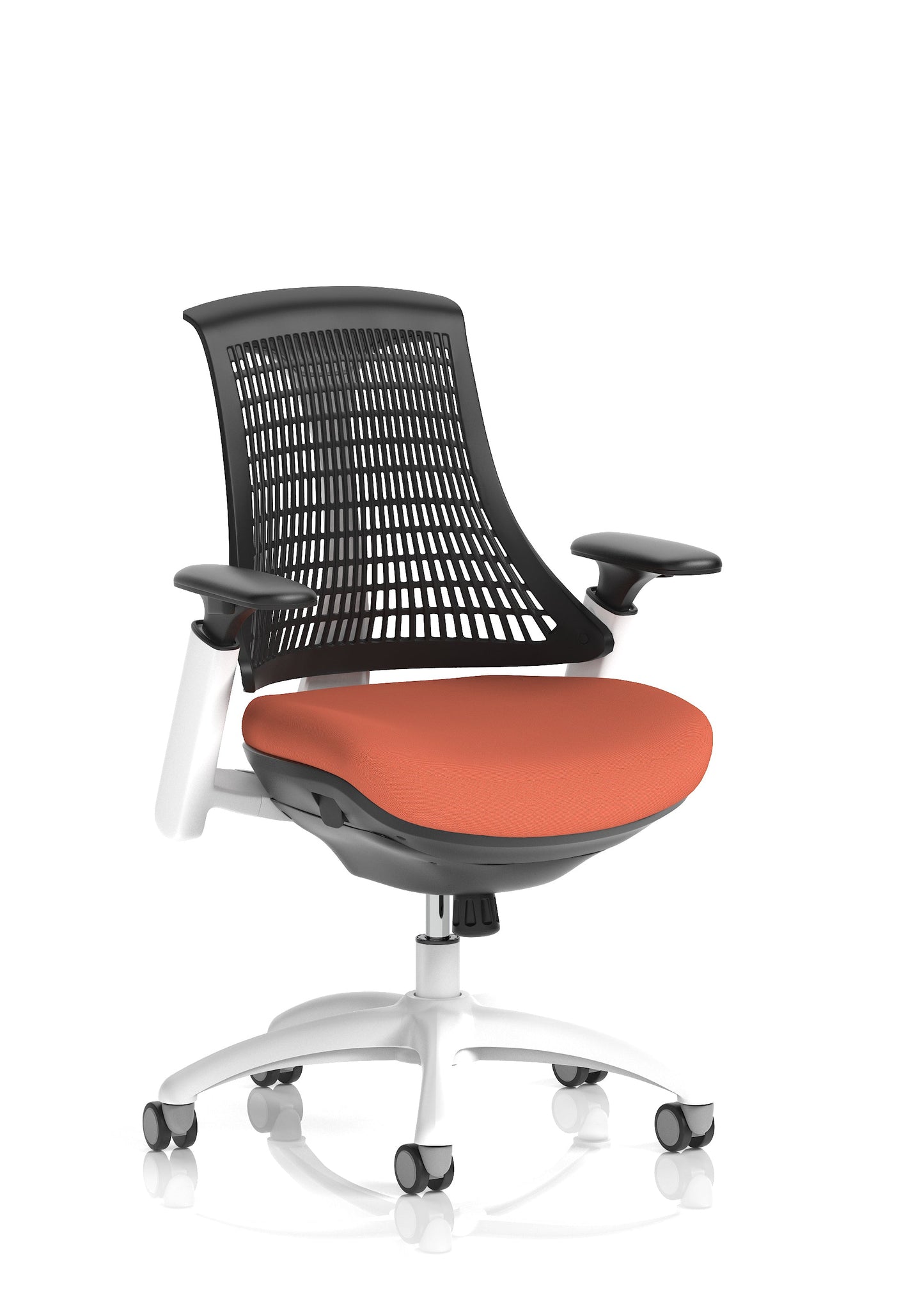 Flex Medium Back White Frame Task Operator Office Chair with Arms
