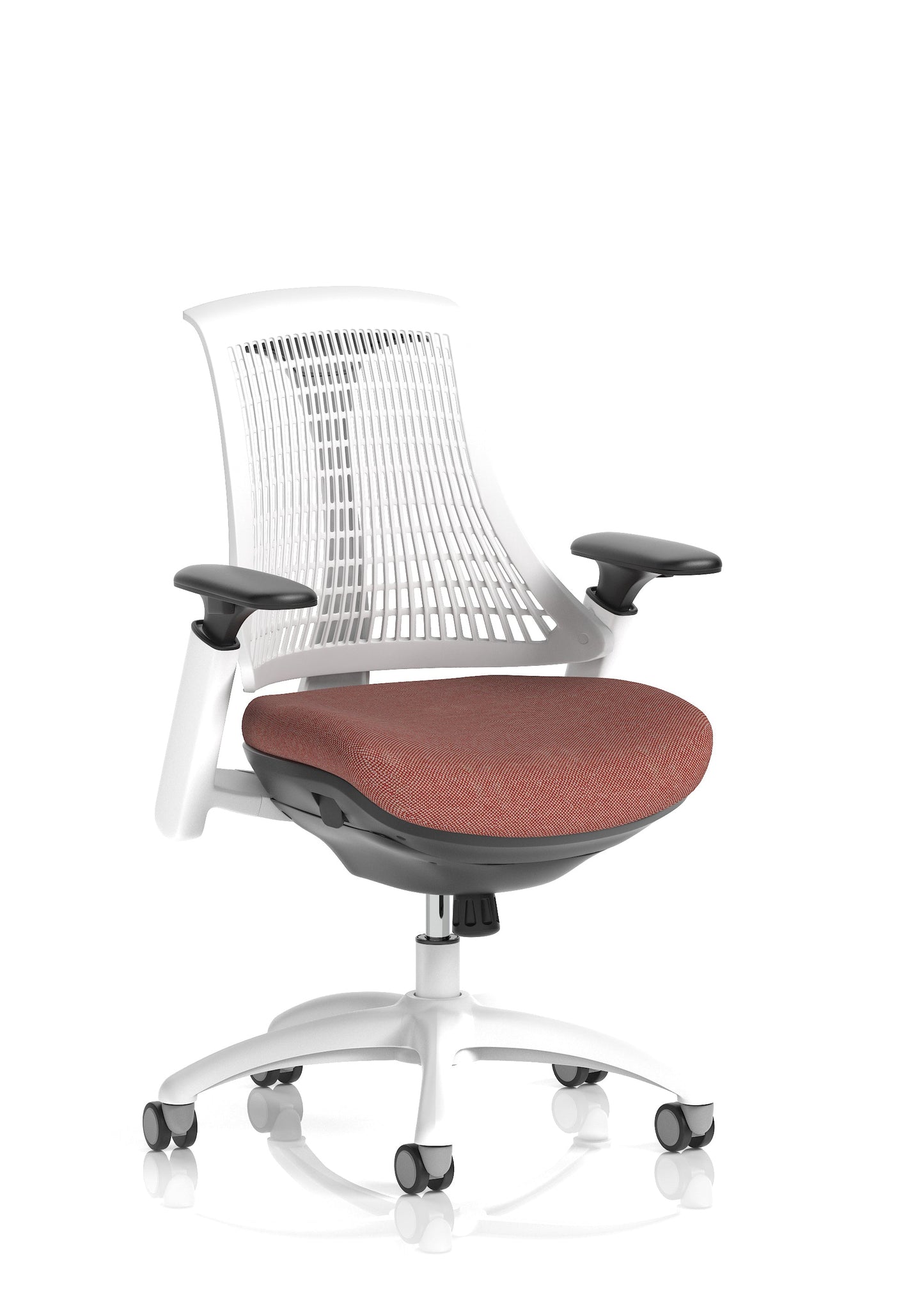 Flex Medium Back White Frame Task Operator Office Chair with Arms