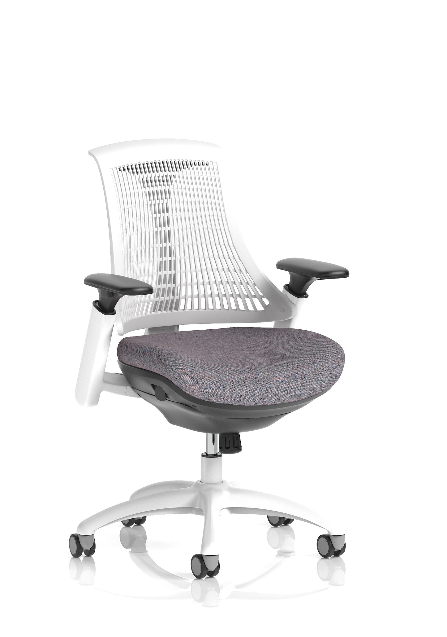 Flex Medium Back White Frame Task Operator Office Chair with Arms