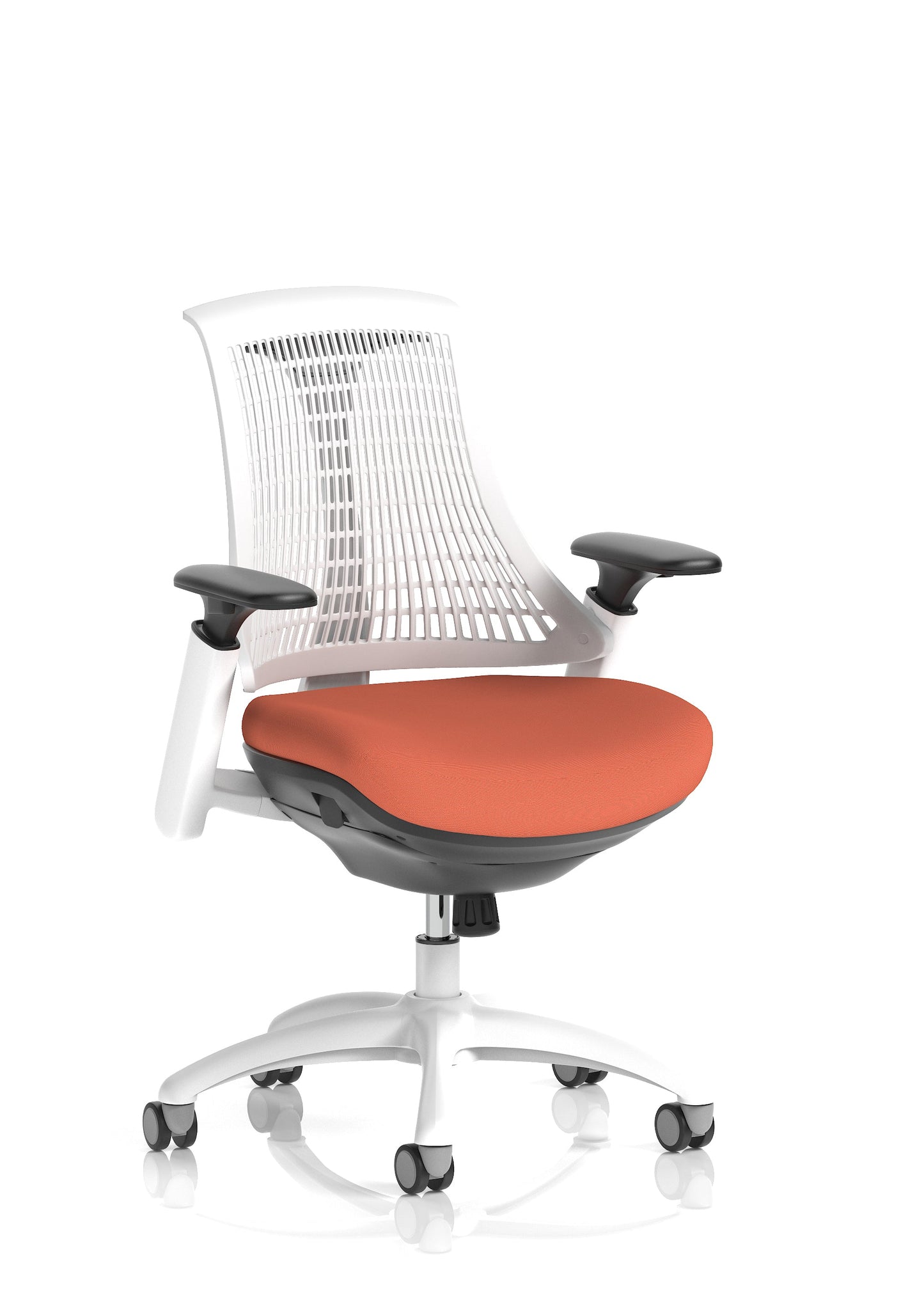 Flex Medium Back White Frame Task Operator Office Chair with Arms