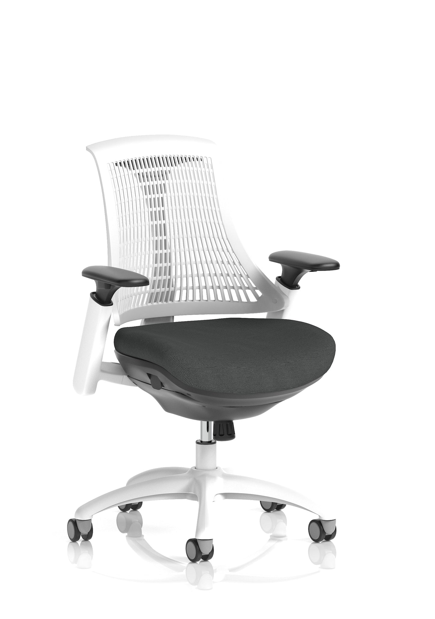 Flex Medium Back White Frame Task Operator Office Chair with Arms