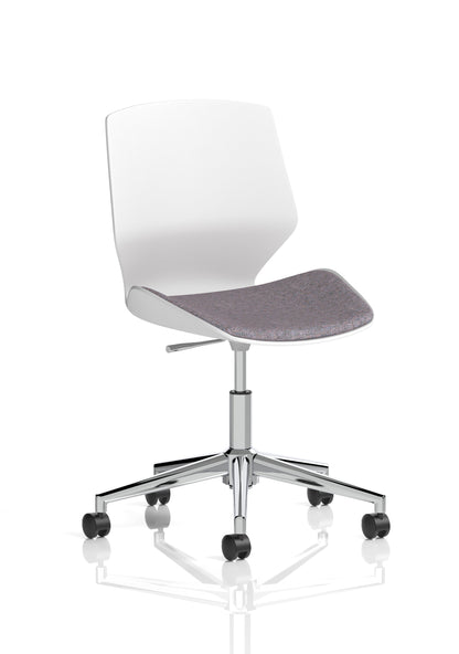 Florence 5 Star Base White Frame Fabric Visitor Chair