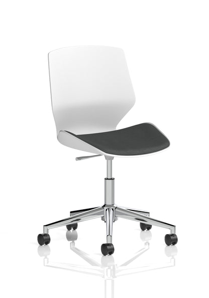 Florence 5 Star Base White Frame Fabric Visitor Chair