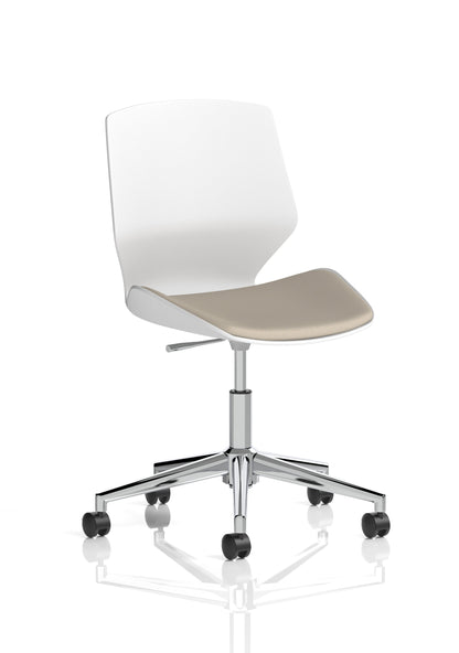 Florence 5 Star Base White Frame Fabric Visitor Chair