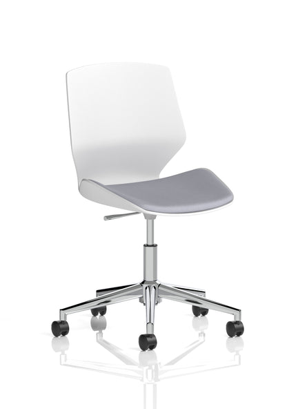 Florence 5 Star Base White Frame Fabric Visitor Chair