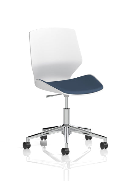 Florence 5 Star Base White Frame Fabric Visitor Chair