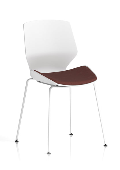 Florence White Frame Fabric Seat Visitor Chair