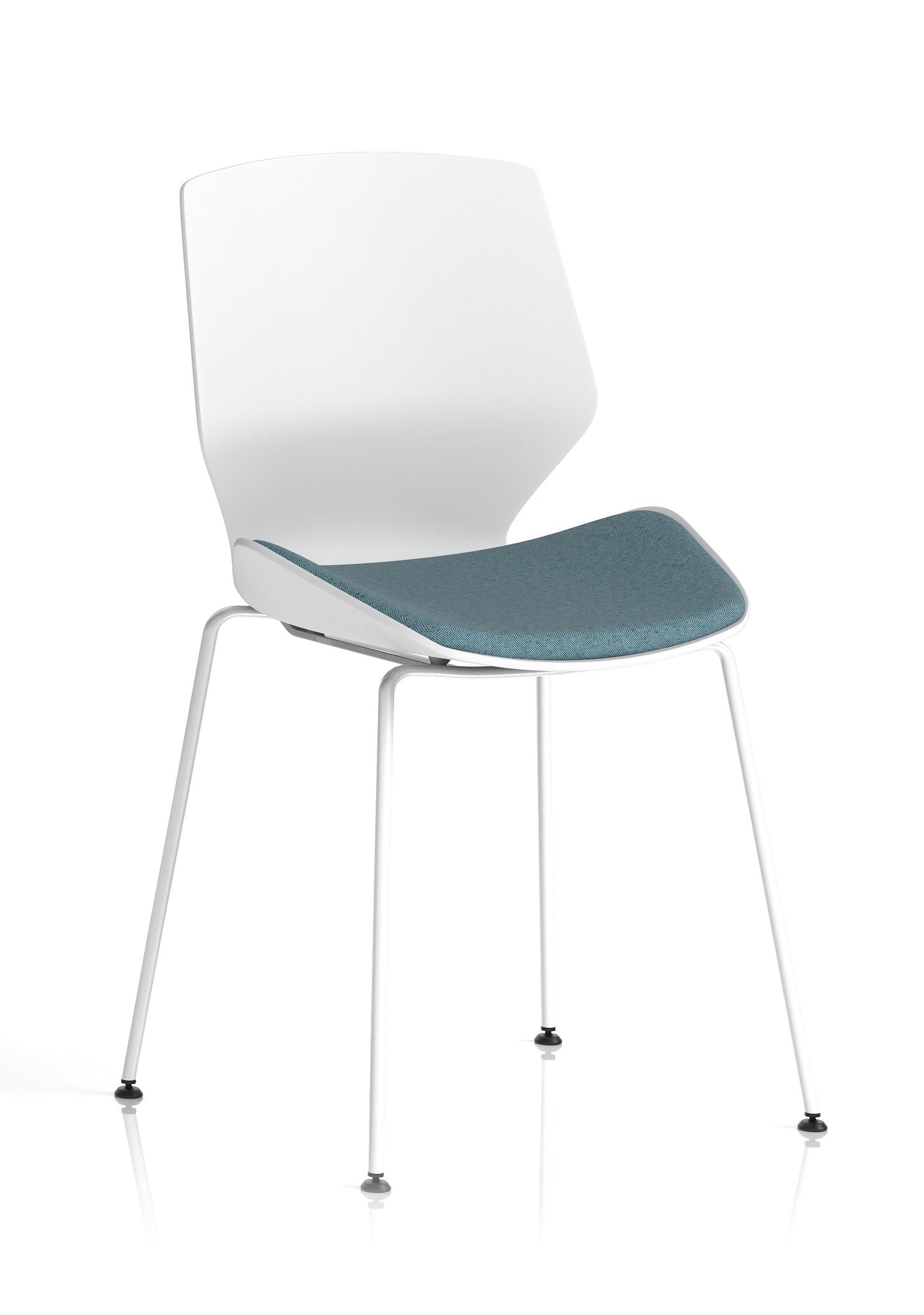 Florence White Frame Fabric Seat Visitor Chair