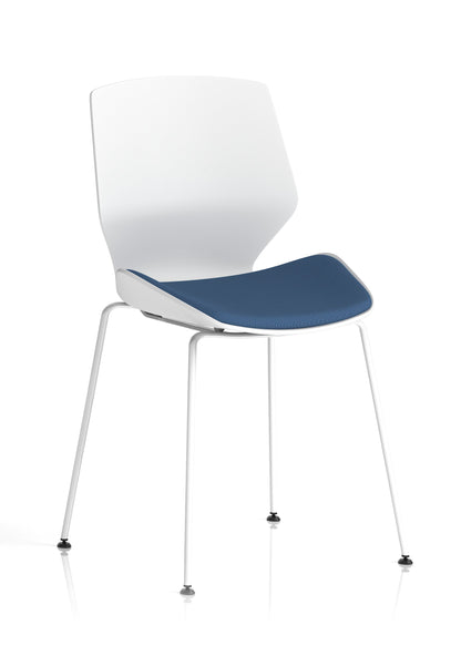 Florence White Frame Fabric Seat Visitor Chair