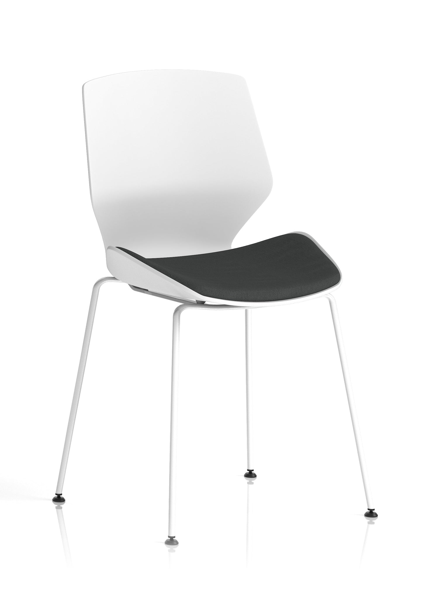 Florence White Frame Fabric Seat Visitor Chair