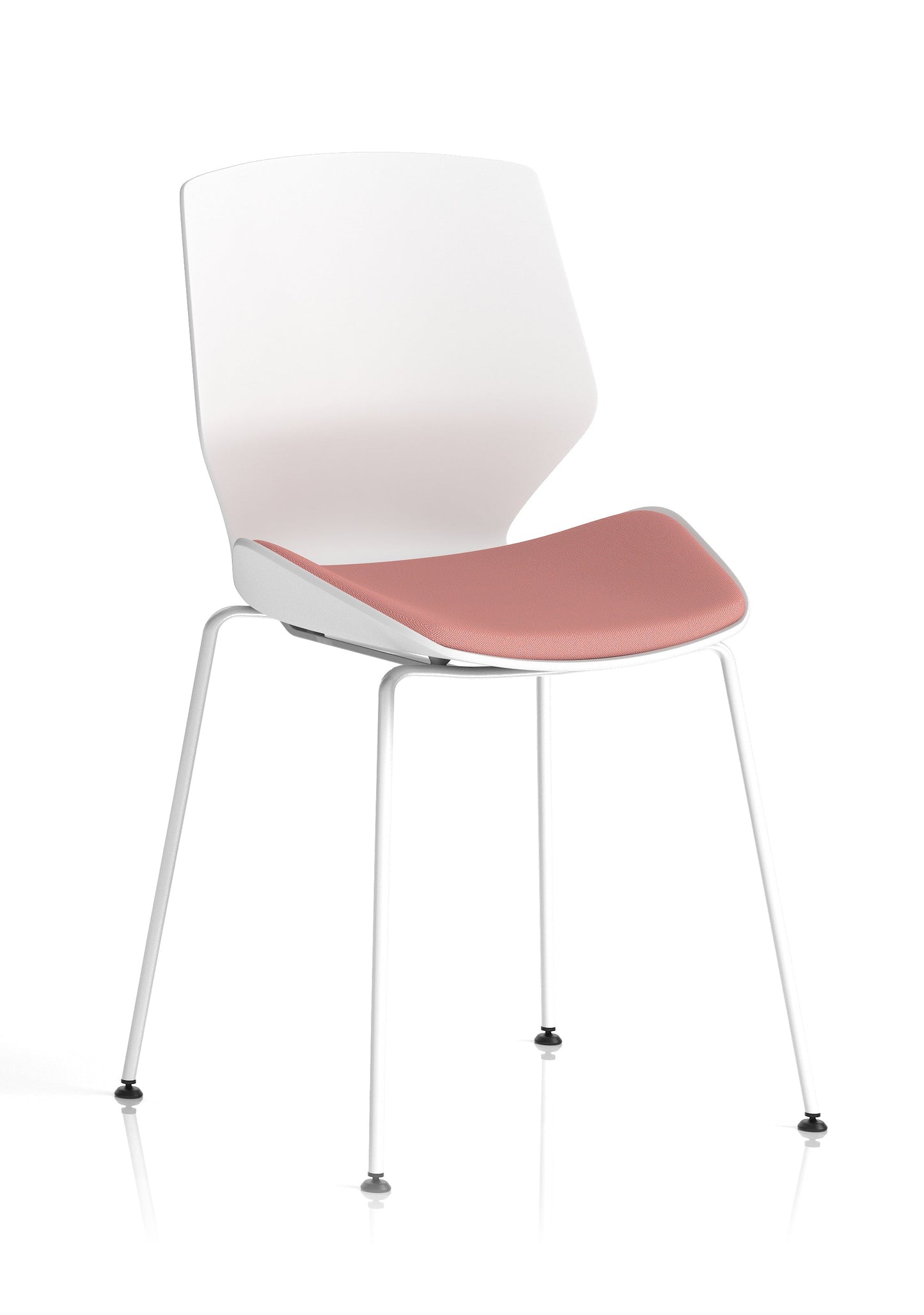 Florence White Frame Fabric Seat Visitor Chair